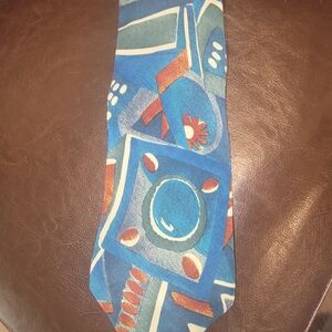 Abstract Blue and Orange Men's Tie